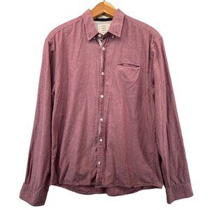 Artistry in Motion Mens Shirt Sz M Button-Up Mauve Chambray Modern City Cotton